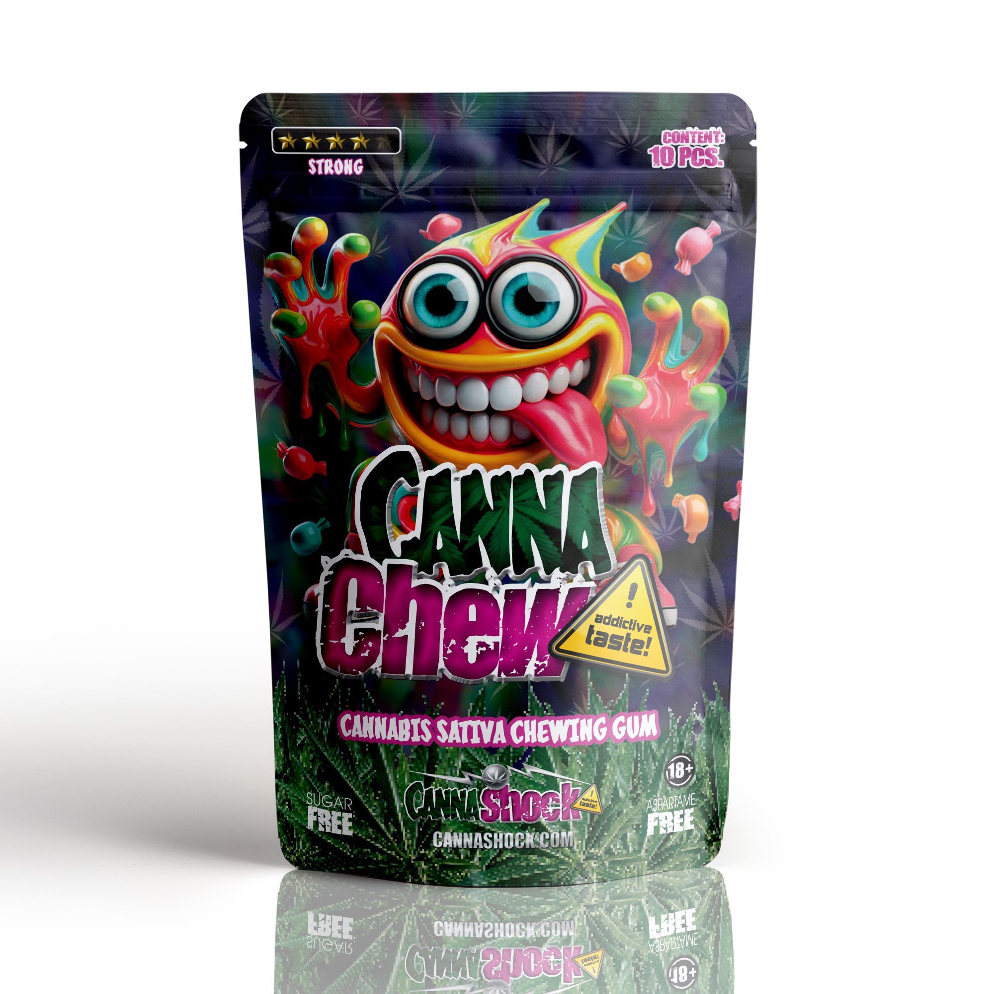 Cannabis Sativa Chewing Gum 10 Pieces. Strong